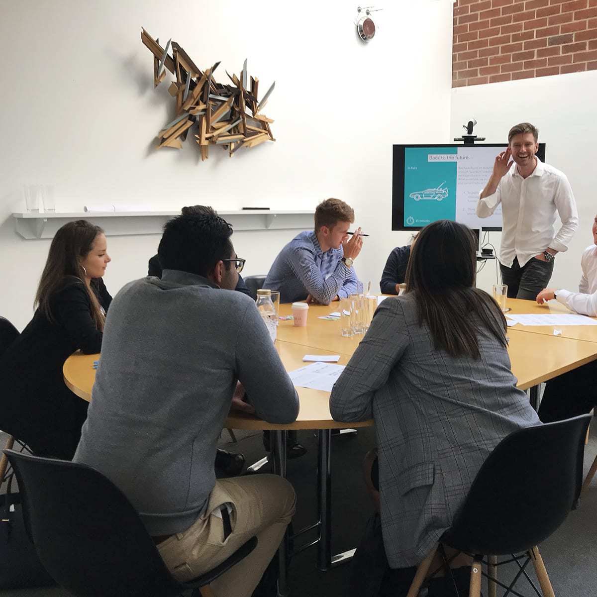 Participants engaging in a design research workshop